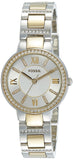 Buy Shop Fossil Virginia Silver Dial Two Tone Steel Strap Watch for Women - ES3503 USA Online