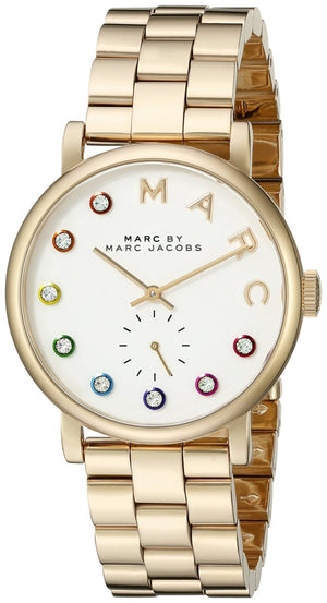 Buy Shop Marc Jacobs Baker White Dial Gold Steel Strap Watch for Women - MBM3440 USA Online