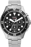 Buy Shop Fossil FB-03 Chronograph Black Dial Silver Steel Strap Watch for Men - FS5725 USA Online