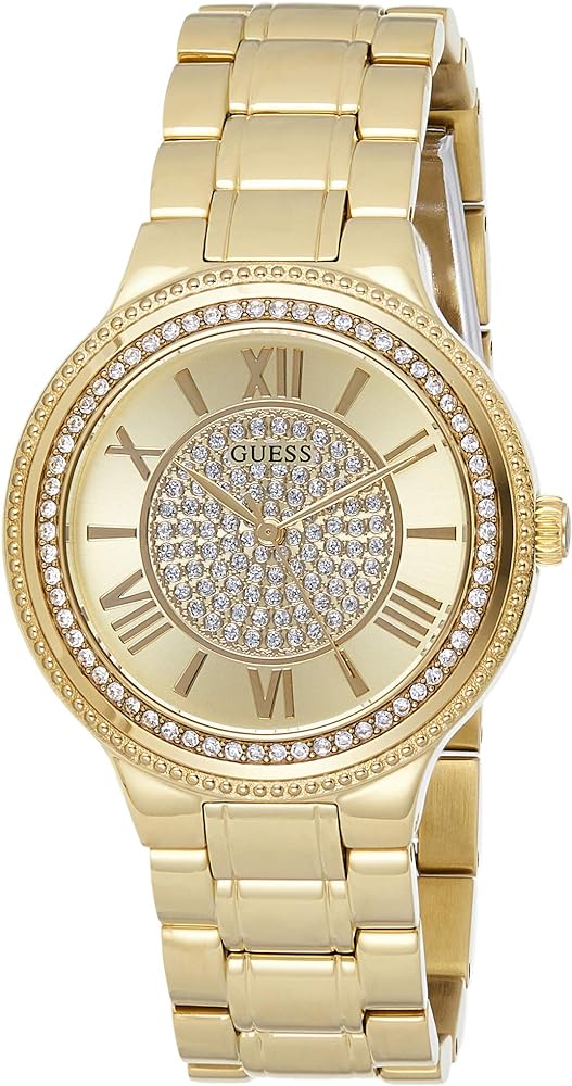 Buy Shop Guess Madison Diamonds Gold Dial Gold Steel Strap Watch for Women - W0637L2 USA Online