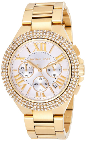 Buy Shop Michael Kors Camille Silver Diamonds Dial Gold Steel Strap Watch for Women - MK5756 USA Online