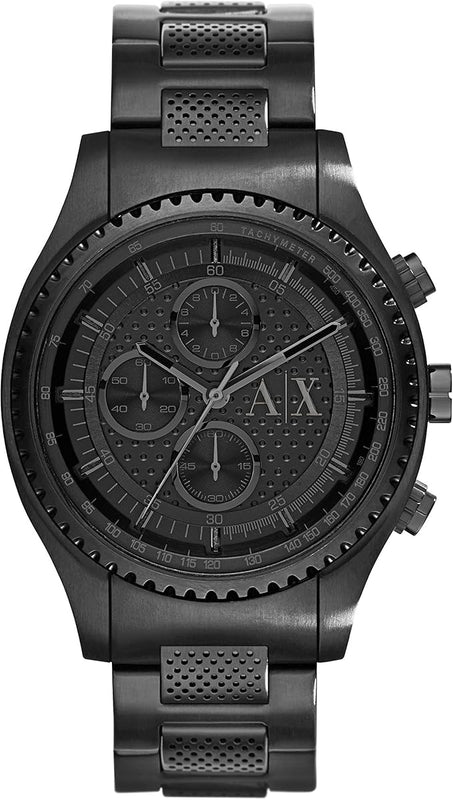 Buy Shop Armani Exchange Chronograph Black Dial Black Steel Strap Watch For Men - AX1605 USA Online