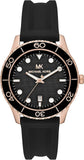 Buy Shop Michael Kors Runway Quartz Black Dial Black Silicone Strap Watch For Women - MK6852 USA Online