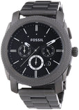 Buy Shop Fossil Machine Chronograph Black Dial Grey Steel Strap Watch for Men - FS4662 USA Online