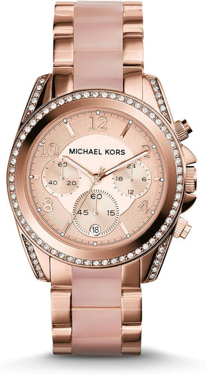 Buy Shop Michael Kors Blair Chronograph Rose Gold Dial Two Tone Steel Strap Watch for Women - MK5943 USA Online