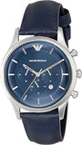 Buy Shop Emporio Armani Lambda Chronograph Blue Dial Blue Leather Strap Watch For Men - AR11018 USA Online