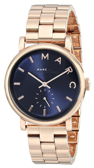 Buy Shop Marc Jacobs Baker Blue Dial Rose Gold Steel Strap Watch for Women - MBM3330 USA Online