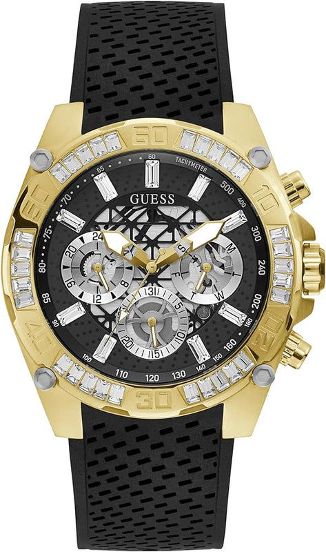 Buy Shop Guess Trophy Multifunction Black Dial Black Rubber Strap Watch for Men - GW0333G2 USA Online