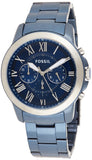 Buy Shop Fossil Grant Chronograph Blue Dial Blue Steel Strap Watch for Men - FS5230 USA Online