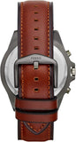 Buy Shop Fossil Garrett Chronograph Grey Dial Brown Leather Strap Watch for Men - FS5770 USA Online