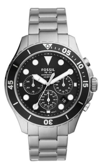 Buy Shop Fossil FB-03 Chronograph Black Dial Silver Steel Strap Watch for Men - FS5725 USA Online