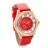 Buy Shop Marc Jacobs Henry Skeleton Red Dial Red Leather Strap Watch for Women - MBM1338 USA Online