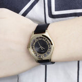 Buy Shop Marc Jacobs Henry Skeleton Black Dial Black Leather Strap Watch for Women - MBM1340 USA Online