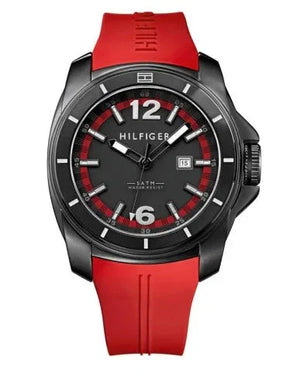 Buy Shop Tommy Hilfiger Windsurf Black Dial Red Rubber Strap Watch for Men - 1791112 USA Online
