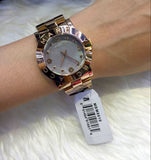 Buy Shop Marc Jacobs Amy Mother of Pearl Black Dial Rose Gold Steel Strap Watch for Women - MBM8610 USA Online