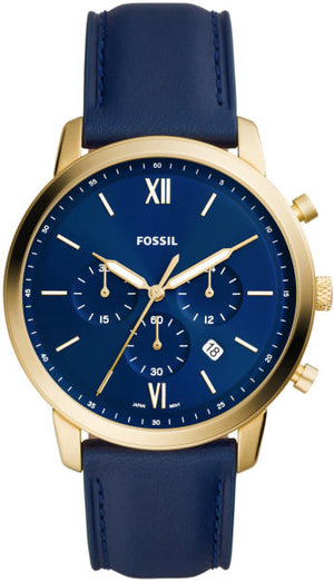 Buy Shop Fossil Neutra Chronograph Blue Dial Blue Leather Strap Watch for Men - FS5790 USA Online