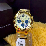Buy Shop Marc Jacobs Rock Metal Chronograph Gold Dial Gold Steel Strap Watch for Men - MBM3158 USA Online