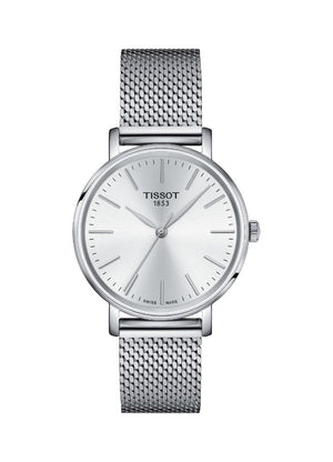Buy Shop Tissot Everytime Lady Silver Dial Silver Mesh Bracelet Watch for Women - T143.210.11.011.00 USA Online
