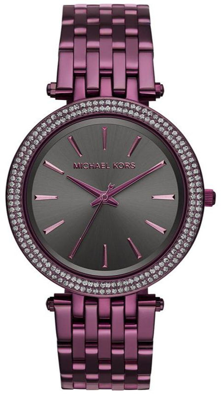 Buy Shop Michael Kors Darci Black Dial Purple Steel Strap Watch for Women - MK3554 USA Online