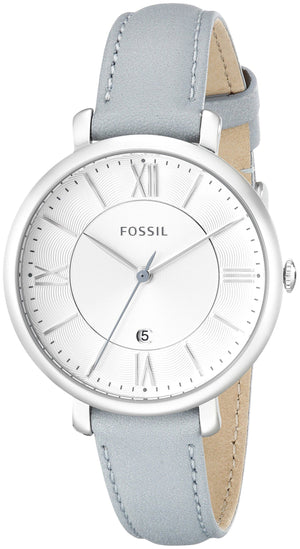 Buy Shop Fossil Jacqueline White Dial Light Blue Leather Strap Watch for Women - ES3821 USA Online