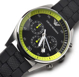Buy Shop Emporio Armani Chronograph Black Dial Black Rubber Strap Watch For Men - AR5865 USA Online