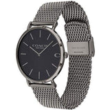 Coach Charles Black Dial Grey Mesh Bracelet Watch for Men - 14602145