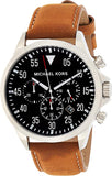 Buy Shop Michael Kors Gage Chronograph Quartz Black Dial Brown Leather Strap Watch For Men - MK8333 USA Online
