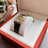Buy Shop Versace VD-25 Diamonds Black Dial Black Leather Strap Watch for Women - VQF020015 USA Online