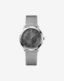 Buy Shop Calvin Klein Minimal Grey Dial Silver Mesh Bracelet Watch for Men - K3M22124 USA Online