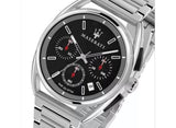 Maserati Trimarano Chronograph Black Dial Silver Stainless Steel Strap Watch For Men - R8873632003