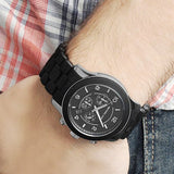 Buy Shop Michael Kors Runway Black Dial Black Rubber Strap Watch for Men - MK8107 USA Online
