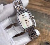 Buy Shop Emporio Armani Gianni T Bar Mother of Pearl Dial Two Tone Steel Strap Watch For Women - AR11146 USA Online