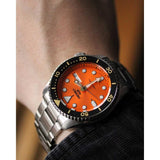 Seiko 5 Sports Automatic Orange Dial Silver Steel Strap Watch For Men - SRPD59K1