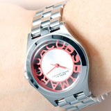 Buy Shop Marc Jacobs Henry Silver Dial Silver Steel Strap Watch for Women - MBM3294 USA Online