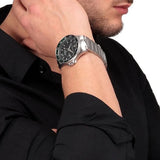 Buy Shop Maserati SFIDA Chronograph Black Dial Silver Steel Strap Watch For Men - R8853140005 USA Online