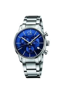 Buy Shop Calvin Klein City Chronograph Blue Dial Silver Steel Strap Watch for Men - K2G2714N USA Online