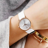 Calvin Klein Accent White Dial White Leather Strap Watch for Women - K2Y2Y6KW