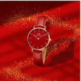 Buy Shop Daniel Wellington Petite Red Dial Red Leather Strap Watch For Women - DW00100405 USA Online