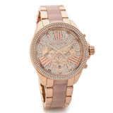 Michael Kors Wren Crystals Rose Gold Dial Rose Gold Steel Strap Watch for Women - MK6096