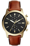 Buy Shop Fossil Townsman Chronograph Black Dial Brown Leather Strap Watch for Men - FS5338 USA Online