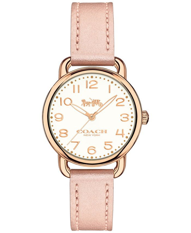Buy Shop Coach Delancey Cream Dial Blush Pink Leather Strap Watch for Women - 14502750 USA Online