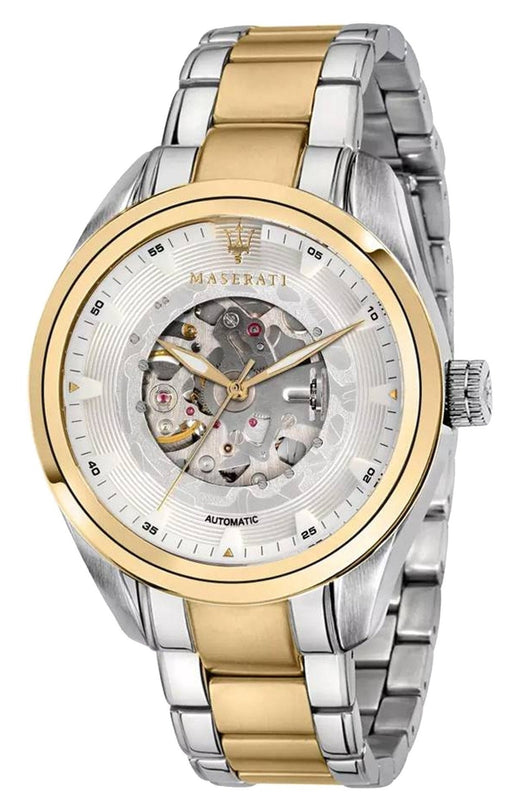 Buy Shop Maserati Traguardo Automatic White Skeleton Dial Two Tone Steel Strap Watch For Men - R8823112003 USA Online