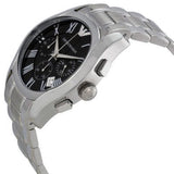 Emporio Armani Valente Chronograph Black Dial Silver Stainless Steel Watch For Men - AR0673