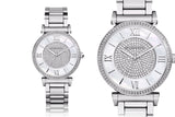 Buy Shop Michael Kors Catlin Silver Dial Silver Steel Strap Watch for Women - MK3355 USA Online