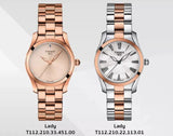 Buy Shop Tissot T Wave Cream Dial Rose Gold Steel Strap Watch For Women - T112.210.33.451.00 USA Online