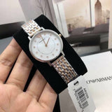 Buy Shop Emporio Armani Gianni T Bar Mother of Pearl Dial Two Tone Steel Strap Watch For Women - AR2508 USA Online