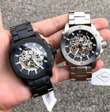 Buy Shop Fossil Modern Machine Automatic Silver Dial Silver Steel Strap Watch for Men - ME3081 USA Online