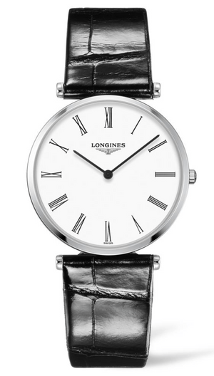 Longines La Grande Classique De Longines White Dial Black Leather Strap Watch for Women - L4.755.4.11.2