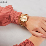 Guess Lola Quartz Gold Dial Gold Steel Strap Watch For Women - W1145L3