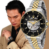 Buy Shop Maserati SFIDA Automatic Skeleton Black Dial Two Tone Steel Strap Watch For Men - R8823140010 USA Online